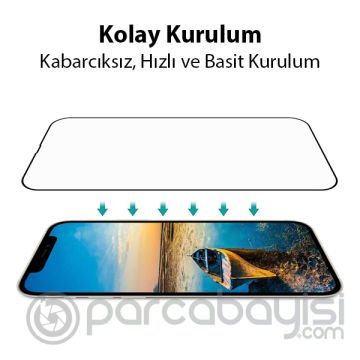 Ally iPhone 13 Mini 5.4 9D Full Tempered Cam Ekran Koruyucu
