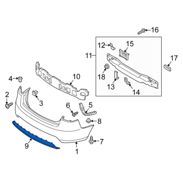 Kia Cerato Arka Tampon Alt Bakalit Orjinal | 866951M000