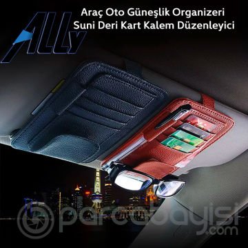 Ally Araç Oto Güneşlik Organizeri Suni Deri Kart Kalem Düzenleyici