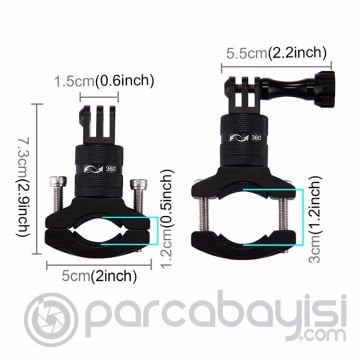 Puluz Gopro Hero 4,5,Session 4,5 360 Derece Donerli  Bisiklet Tutucu