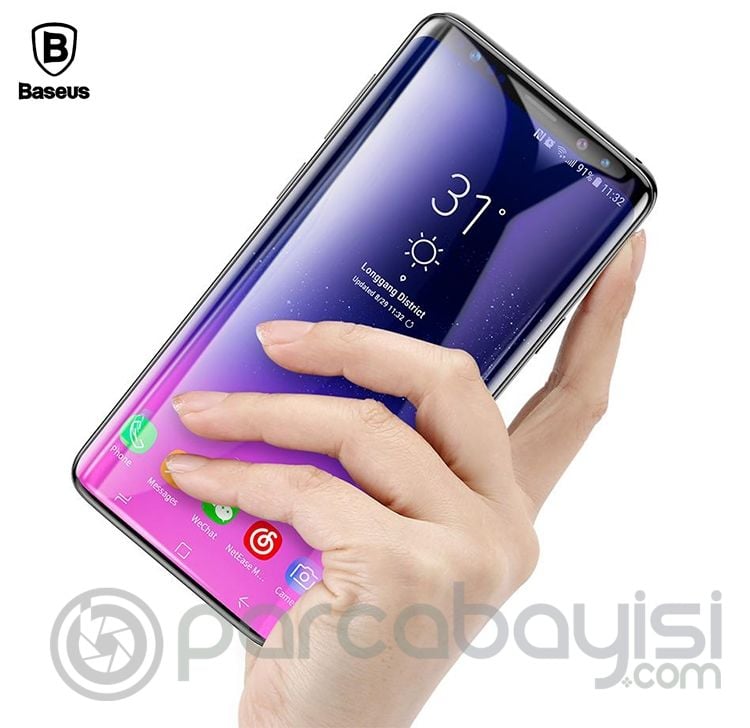 Baseus Samsung Galaxy S9 3D Kavisli Full Kaplama Kırılmaz Cam Ekran Koruyucu