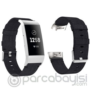 Fitbit Charge 3-4 Canvas Nylon Kayış Kordon (l Beden)
