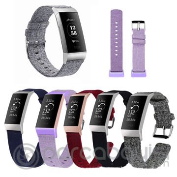 Fitbit Charge 3 Canvas Nylon Kayış Kordon (s Beden)