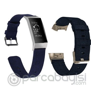 Fitbit Charge 3 Canvas Nylon Kayış Kordon (s Beden)