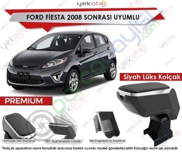 Ford Fiesta 2008 Sonrası Uyumlu Lüx Siyah Kolçak Kol Dayama Ultra Kaliteli
