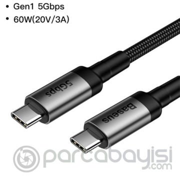 Baseus Cafule series Type-C PD3.1 Gen1 60W(20V-3A) 5Gbps Usb Şarj Kablasu 1metre