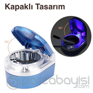 Ally SD-1201 Led Işıklı Kapaklı Araç Küllük Oto Araba Kül Tablası