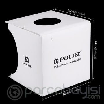 Puluz 20*20cm Katlanabilir Mini Led Işıklı Fotoğraf Studyosu,Çadırı