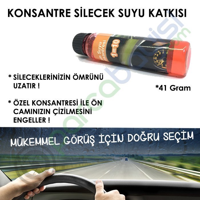 Konsantre Cam Suyu Katkısı Ön Cam Temizleme Sıvısı 41Gr