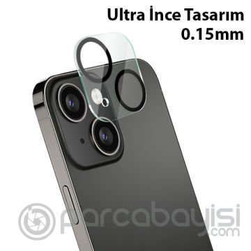 ALLY İPhone 13-13 Mini 3D Full Tempered Glass Cam Kamera Koruyucu