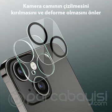ALLY İPhone 13-13 Mini 3D Full Tempered Glass Cam Kamera Koruyucu