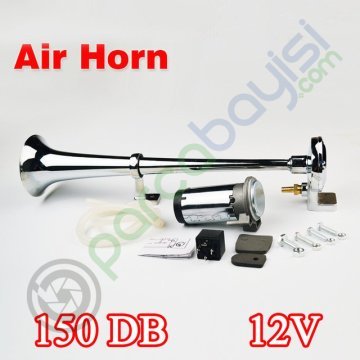 Korna Marin Tekli Kompresörlü Havalı Süpertone 12V Araç Kornası 2 Tonlu 150Db