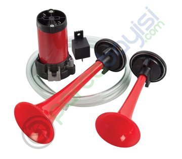 Korna 2 Borulu Kompresörlü Havalı Süpertone 12V Araç Kornası 2 Tonlu
