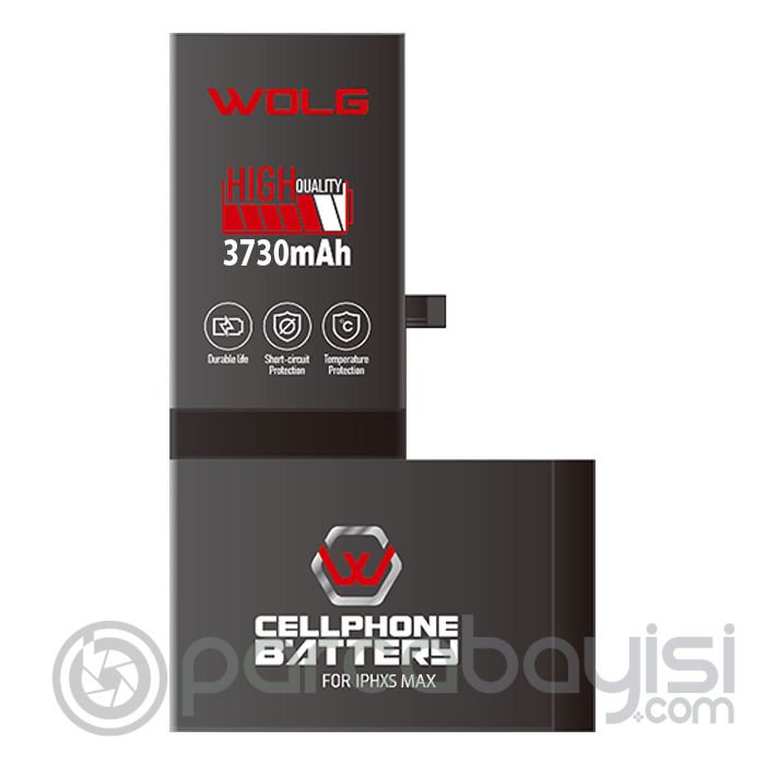 WOLG iPhone XS Max 3730 mAh Yüksek Kapasiteli Pil Batarya