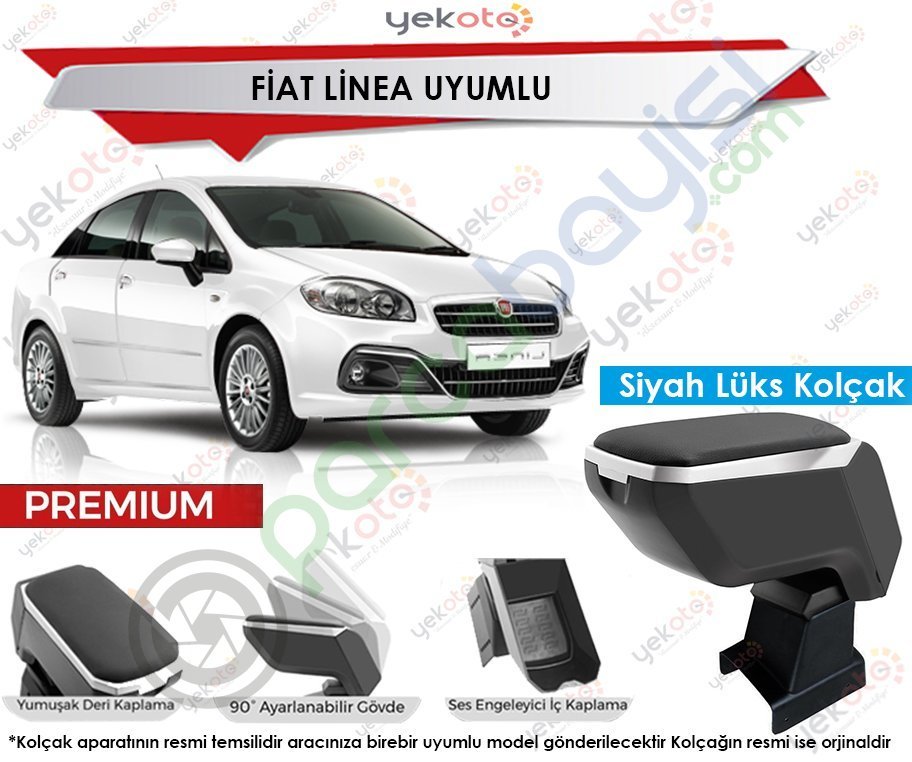 Fiat Linea Uyumlu Lüx Siyah Kolçak Kol Dayama Ultra Kaliteli