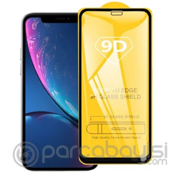 ALLY İPhone 11-XR 6.1 9D Full Glue Tempered Cam Ekran Koruyucu