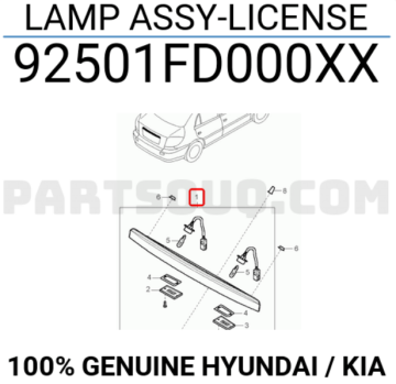 Kia Rio Plaka Lambası Orjinal | 92501Fd000Xx