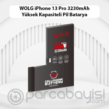 WOLG iPhone 13 Pro 3230 mAh Yüksek Kapasiteli Pil Batarya