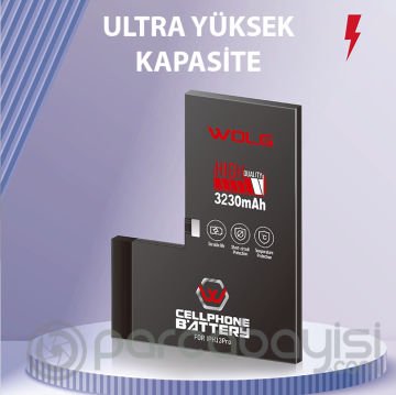 WOLG iPhone 13 Pro 3230 mAh Yüksek Kapasiteli Pil Batarya
