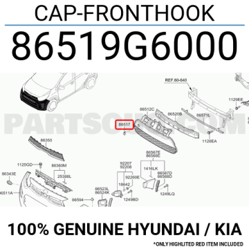 Kia Picanto Ön Tampon Çeki Demir Kapağı Orjinal | 86519G6000