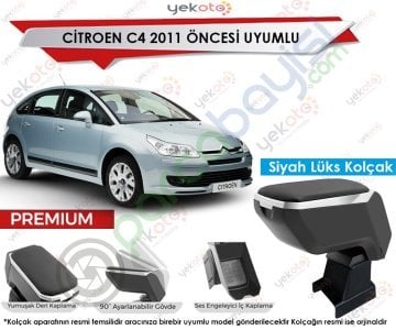 Citroen C4 2011 Öncesi Uyumlu Lüx Siyah Kolçak Kol Dayama Ultra Kaliteli