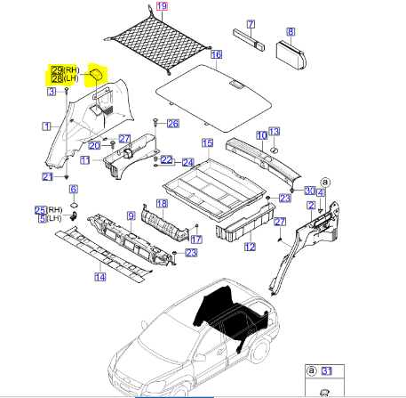 Sportage Servis Delik Kapağı Sol Orjinal | 857431F000Ez