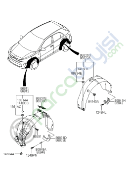 Kia Rio Stonic Rio Arka Çamurluk Paçalık Sağ Orjinal | 86842H8000