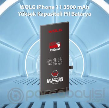 WOLG iPhone 11 3500 mAh Yüksek Kapasiteli Pil Batarya
