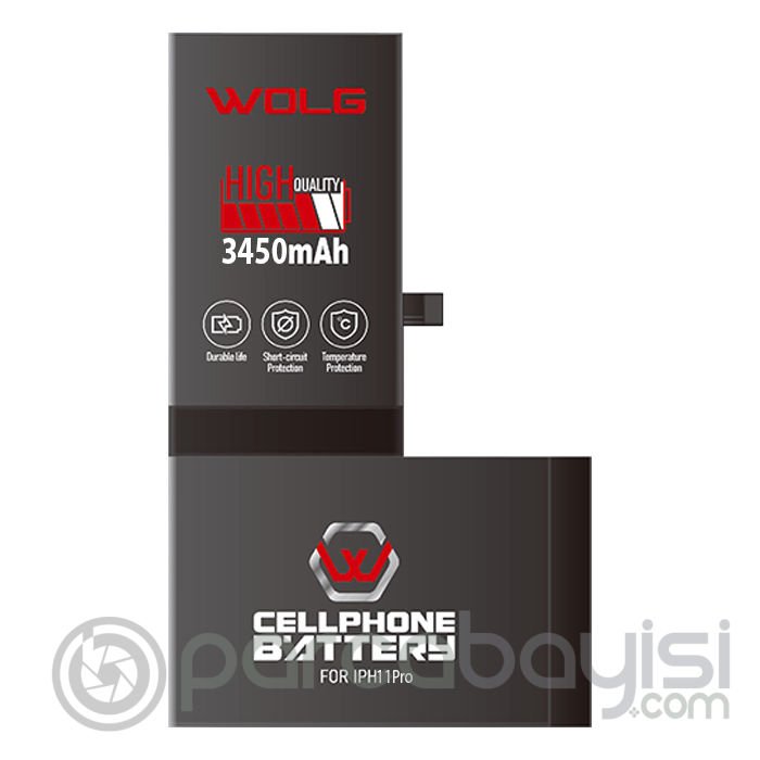 WOLG iPhone 11 Pro 3450 mAh Yüksek Kapasiteli Pil Batarya
