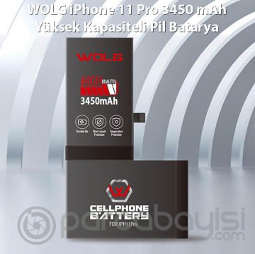 WOLG iPhone 11 Pro 3450 mAh Yüksek Kapasiteli Pil Batarya