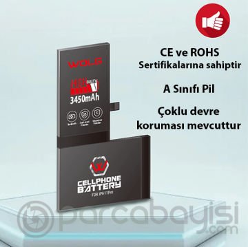 WOLG iPhone 11 Pro 3450 mAh Yüksek Kapasiteli Pil Batarya