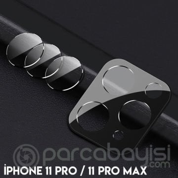 İPhone 11 Pro- 11 Pro Max  Kamera Koruma Metal Lens+ Kırılmaz Cam Set