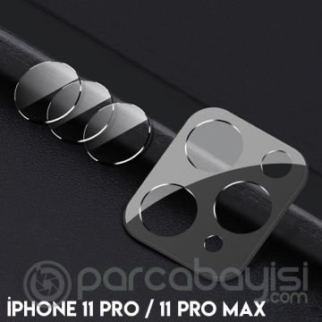İPhone 11 Pro- 11 Pro Max  Kamera Koruma Metal Lens+ Kırılmaz Cam Set