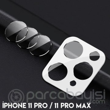 İPhone 11 Pro- 11 Pro Max  Kamera Koruma Metal Lens+ Kırılmaz Cam Set