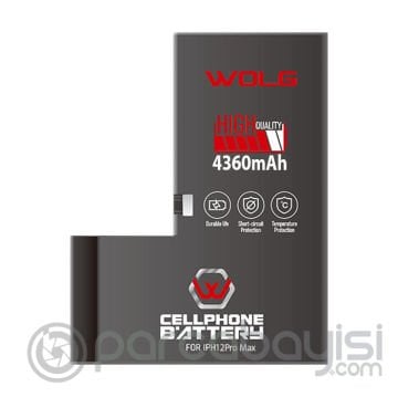 WOLG iPhone 12 Pro Max 4360 mAh Yüksek Kapasiteli Pil Batarya