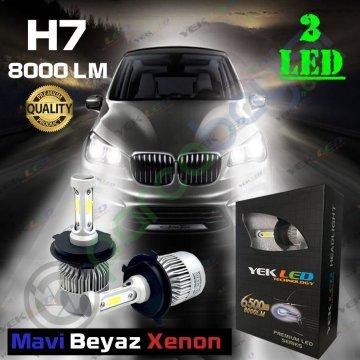 H7 Led Xenon Çift Renk Mavi-Beyaz Kaliteli Şimşek Etkili Xenon