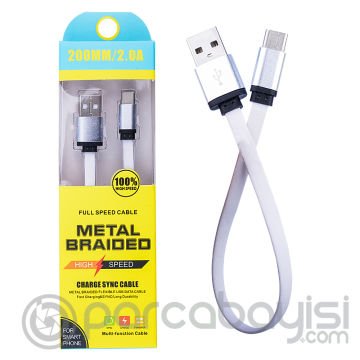 Ally Type-C 2a 20mm Kısa Yumuşak Dokulu Renkli Usb Kablo