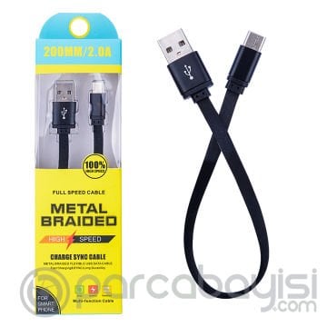 Ally Type-C 2a 20mm Kısa Yumuşak Dokulu Renkli Usb Kablo