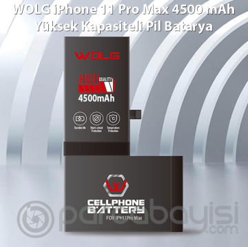 WOLG iPhone 11 Pro Max 4500 mAh Yüksek Kapasiteli Pil Batarya