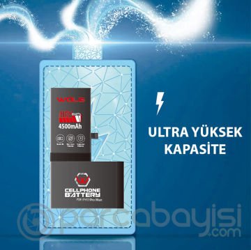 WOLG iPhone 11 Pro Max 4500 mAh Yüksek Kapasiteli Pil Batarya