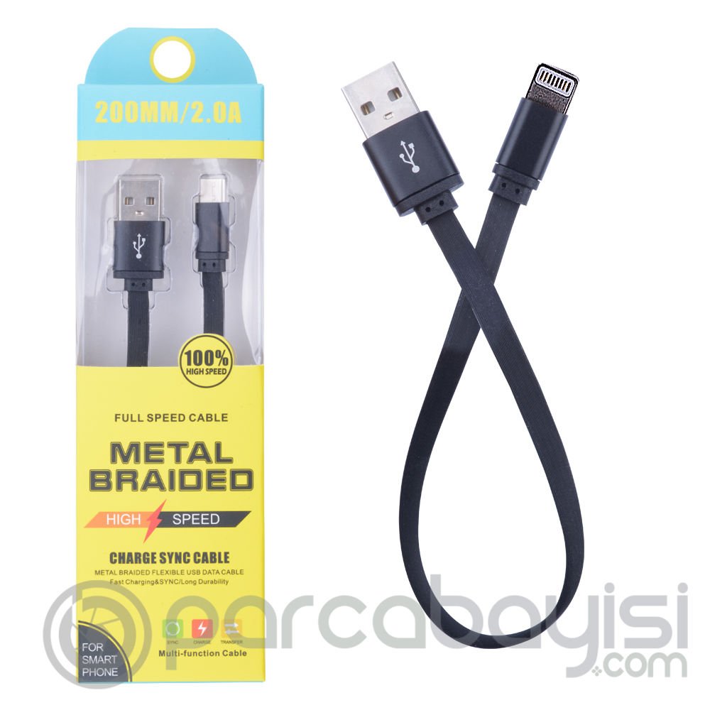 İPhone 13-12-11 8-7 20cm Kısa Şarj Usb Kablo
