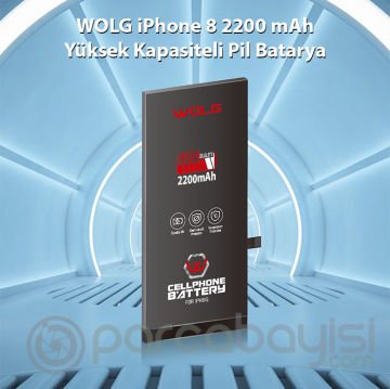 WOLG iPhone 8 2200 mAh Yüksek Kapasiteli Pil Batarya