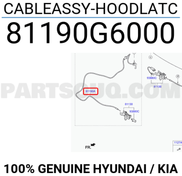 Kia Picanto Kaput Açma Tel Orjinal | 81190G6000