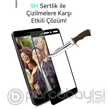 Nokia 6 N6 2018 3d Full Kaplama Kırılmaz Cam Ekran Koruyucu