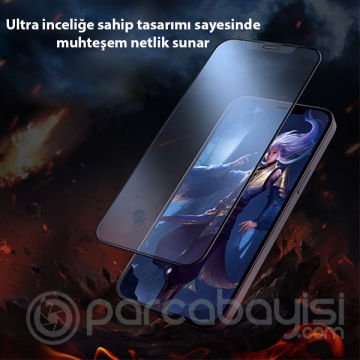 GOR iPhone 12 Pro Max 9D Hardening Tempered Full Cam Ekran Koruyucu