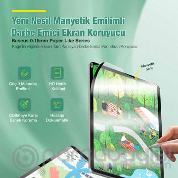 Baseus iPad Pro 11 inç - iPad Air 10.9inç Manyetik Kenarlı Mıknatıslı Ekran Koruyucu