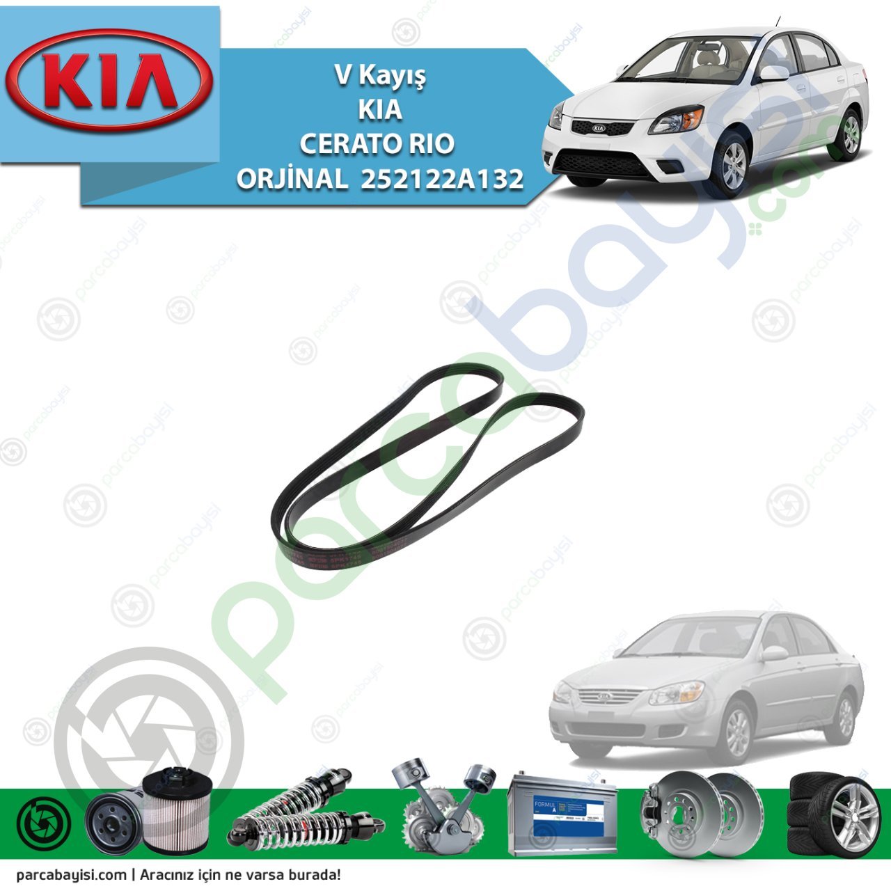 V Kayış Kia Cerato Rio Orijinal | 252122A132