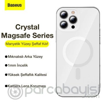Baseus Crystal iPhone 12 Pro Max Kılıf Magsafe Uyumlu Manyetik Kılıf