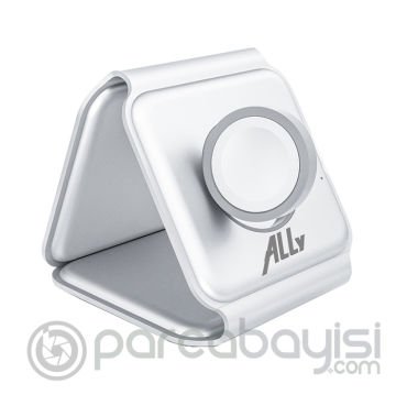 Ally 3 in1 İPhone Airpods İWatch Kablosuz Şarj Manyetik Katlanabilir Şarj İstasyonu