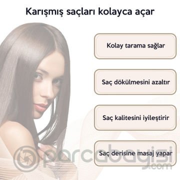 EZERE Siyah Saç Açma Ve Tarama Fırçası Saç Tarağı